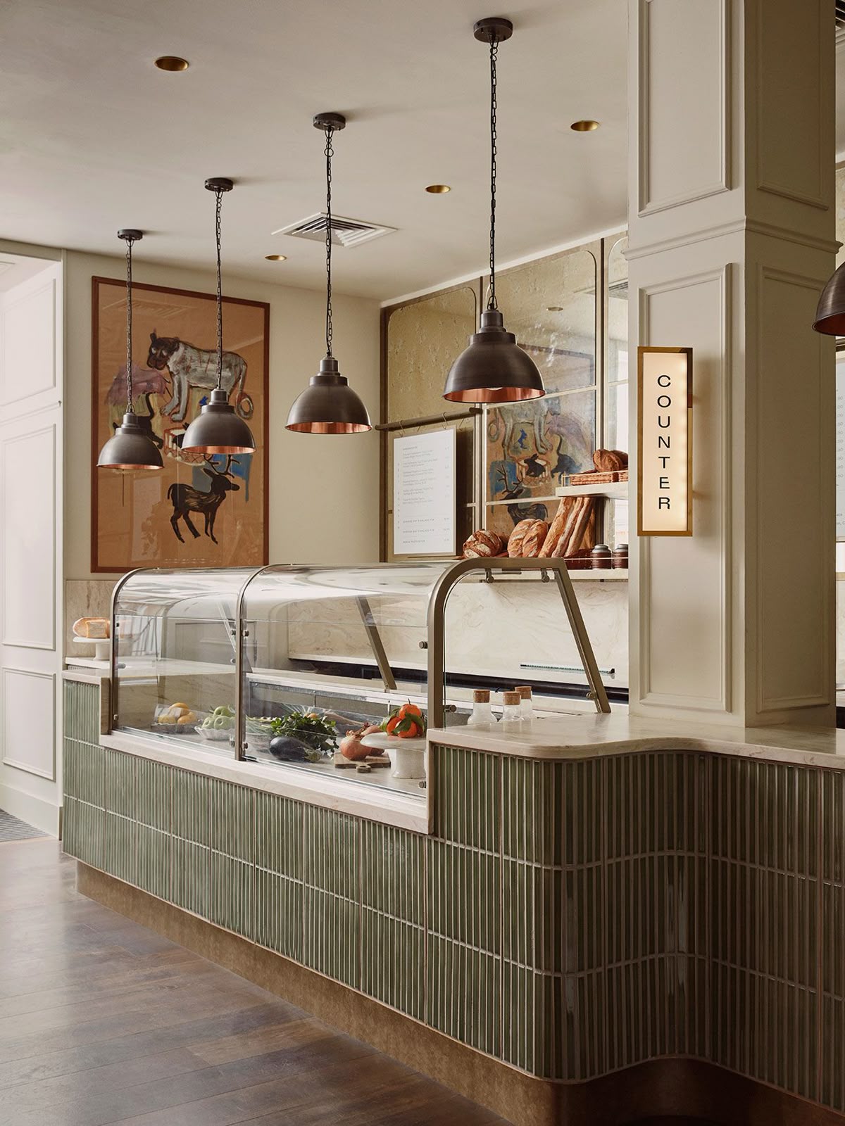 A scene from inside of the café.